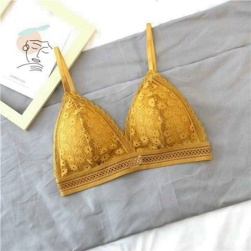 Áo Bra Ren Hoa Nhí Không Gọng Có Đệm Mút