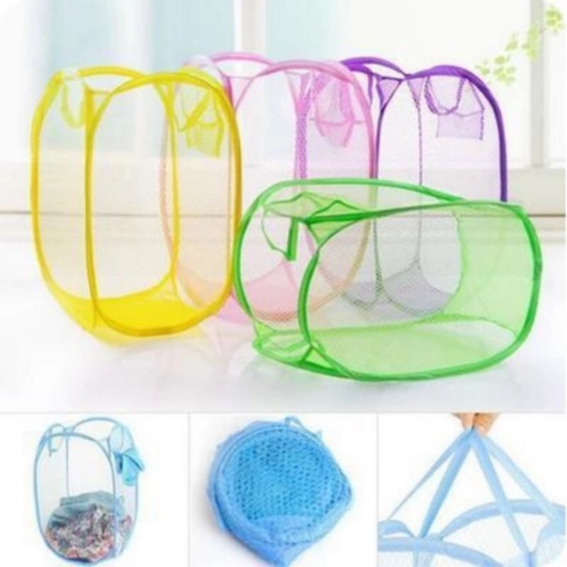 Giỏ lưới đựng quần áo, đồ chơi đa năng có thể gấp gọn