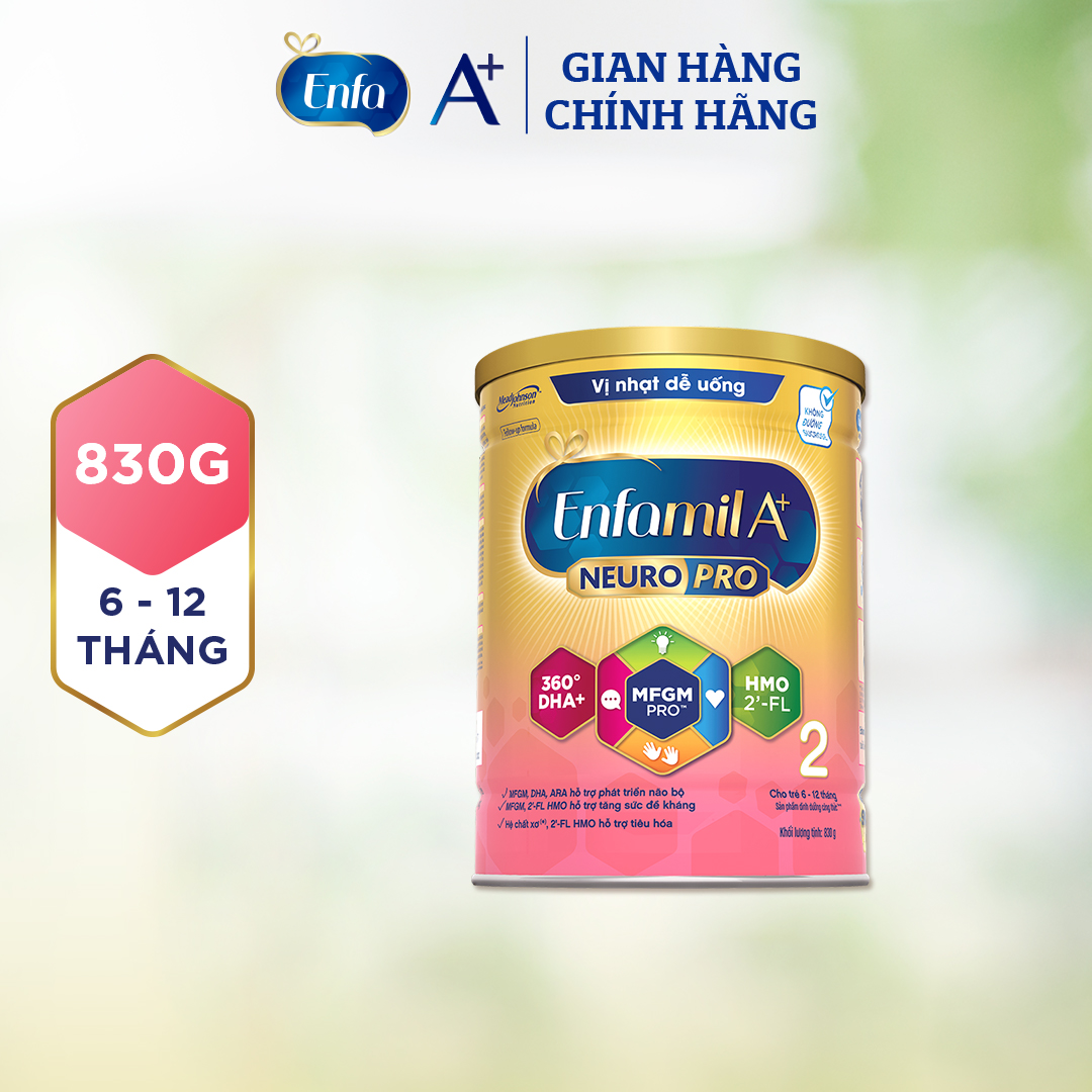 Sữa bột Enfamil A+ NeuroPro 2 với 2’-FL HMO cho trẻ từ 6 –12  tháng tuổi– 830g