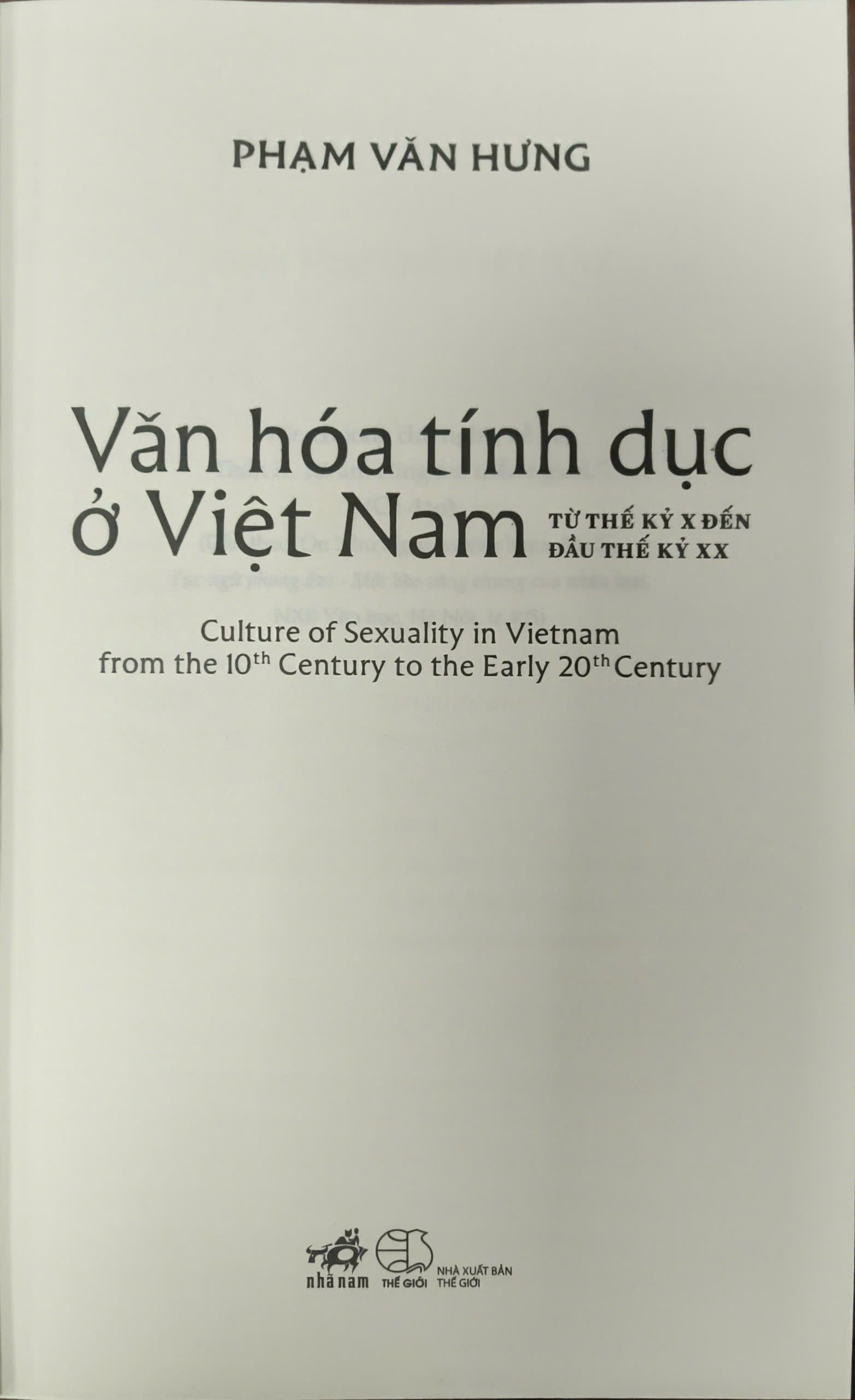 Sách - Văn hóa tính dục ở Việt Nam - Từ thế kỷ X đến đầu thế kỷ XX (Phạm Văn Hưng) (Nhã Nam Official)