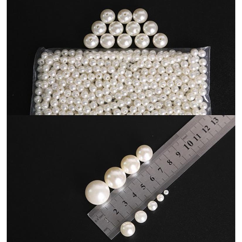 Hạt Ngọc Ốc Xỏ lỗ sẵn - Màu trắng 9mm - 10mm Dùng Làm Nhẫn, Dây Chuyền, Bông tai - Danny Jewelry