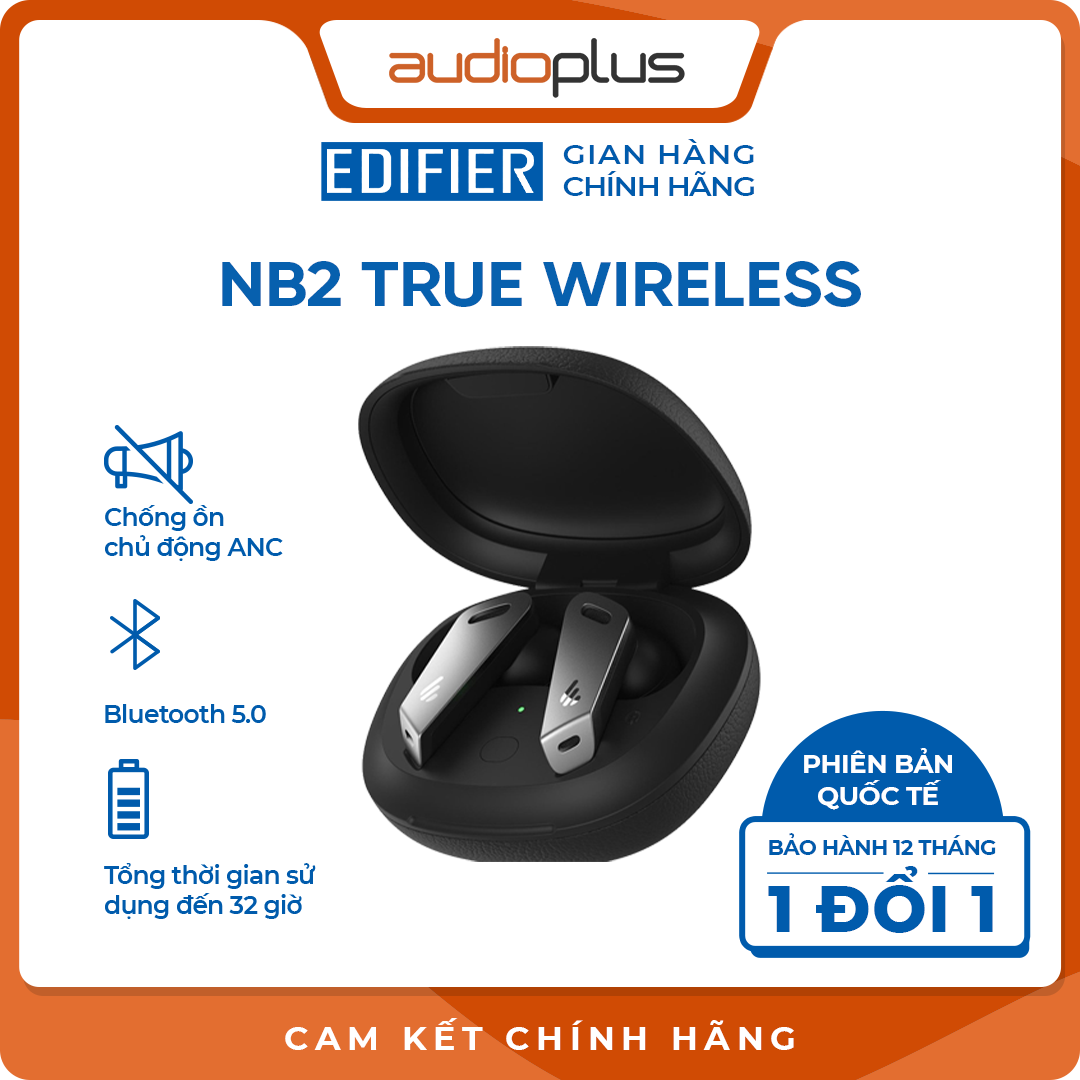 Tai nghe bluetooth true wireless Edifier TWS NB2 ANC Đen (Bản quốc tế) - Hàng chính hãng