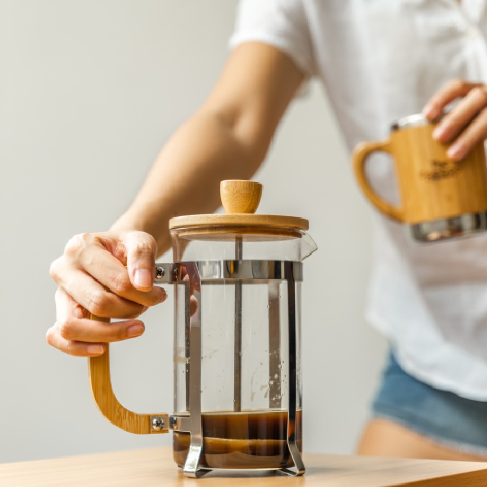 Bình Pha Cà Phê French Press Hario Cafe Press Olive Wood 600ml- Mã CPSW-4-OV