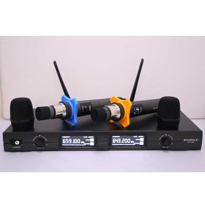 Đầu Thu Karaoke Không Dây Shubole SV-100 + 2 Micro Không Dây UHF Chính Hãng