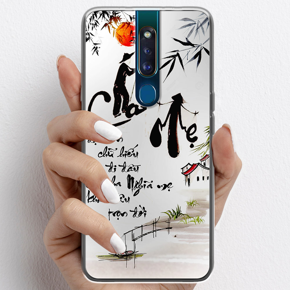 Ốp lưng cho Oppo F11, Oppo F11 Pro nhựa TPU mẫu Thư pháp cha mẹ