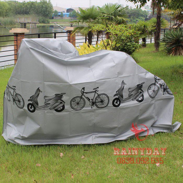 Bạt áo phủ trùm che xe máy sh vespa moto pkl vision xe đạp điện chống nắng mưa vải dù loại dày