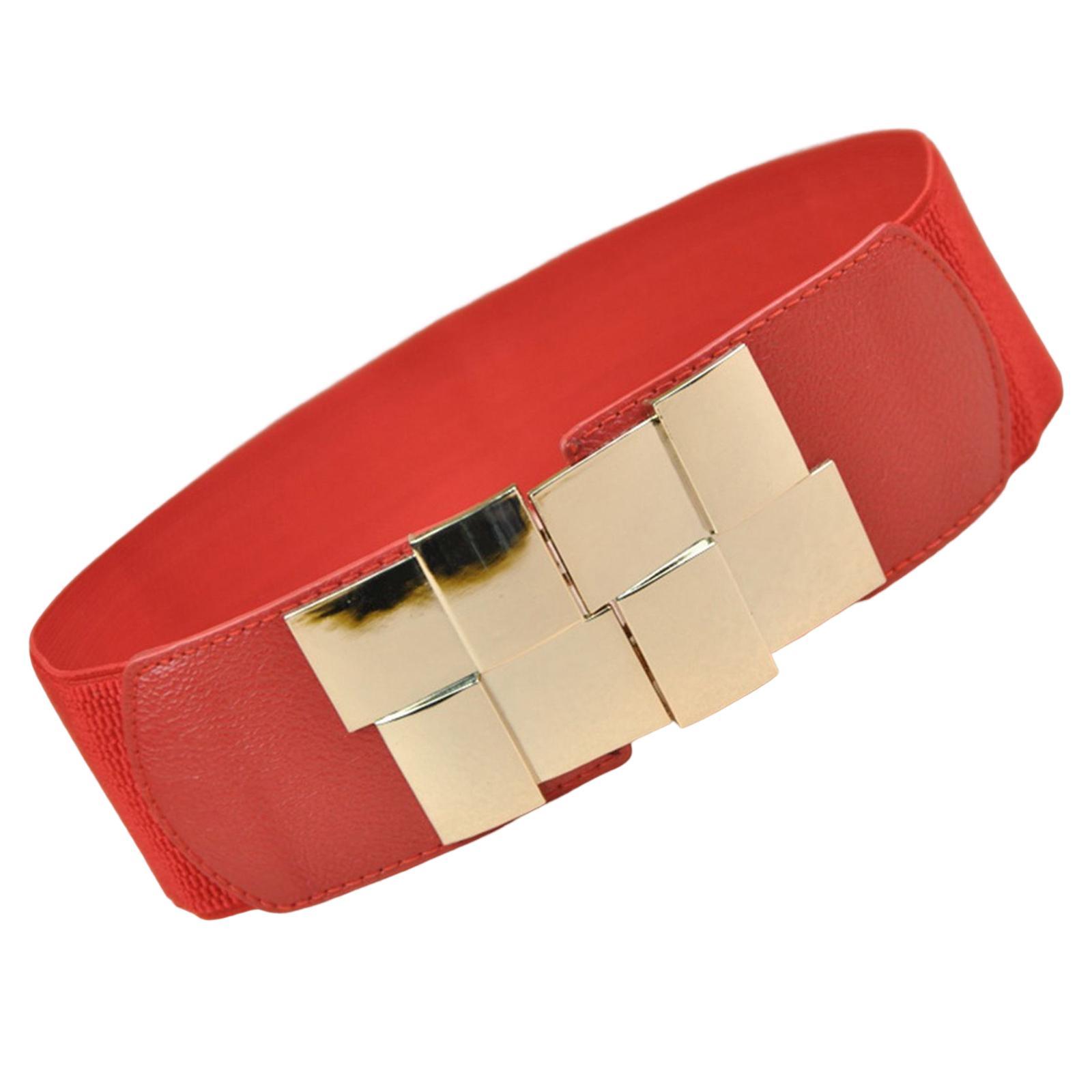 Wide Waist Skinny Belt Exquisite Fashion PU Elastic for Dress Coats Shirts Black