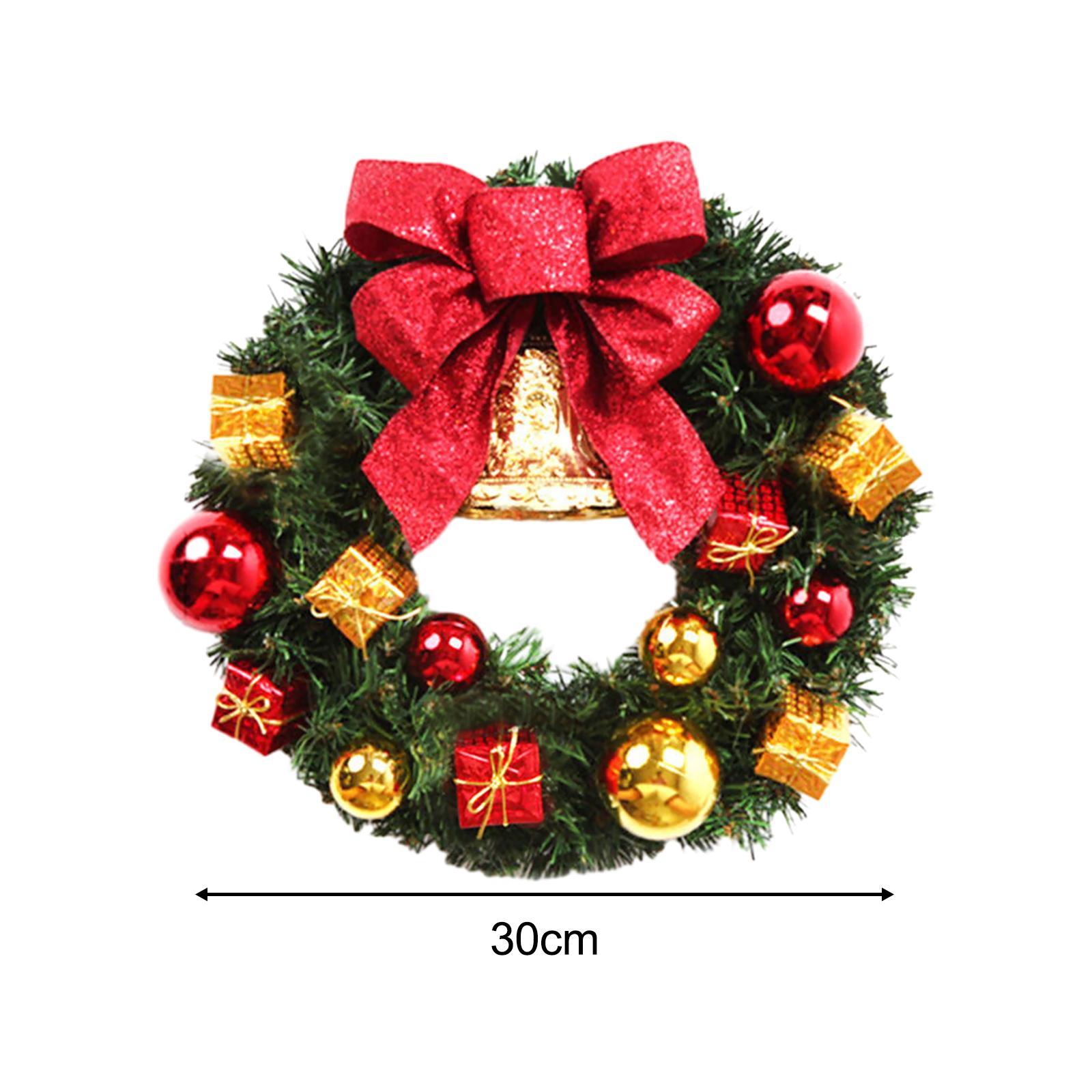 Artificial Christmas Wreath Front Door Wreath 30cm Housewarming Holiday Garland Decoration for Wedding Home Dining Room Party