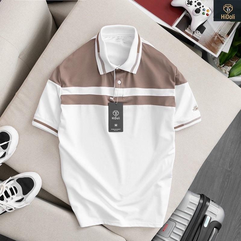 Áo thun nam thời trang nam Menswear, áo polo kẻ sọc phối màu phong cách công sở và thể thao