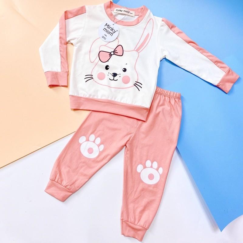 Bộ dài minky Mom cotton 100% họa tiết Ếch xanh-Size bé 7-18kg
