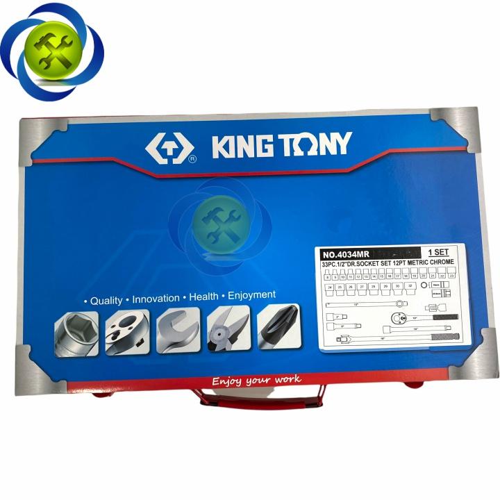 Bộ tuýp 1/2 Kingtony 4034MR 33 chi tiết hệ mét loại 12 cạnh