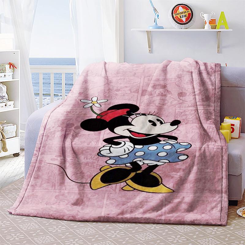 Disney Mickey Minnie Mouse Chăn Ủ Hình Mềm Mại Dép Nỉ Dày Chăn Ném Tấm Trên Giường Cũi Cho Bé Gái Bé Trai Trẻ Em Quà Tặng