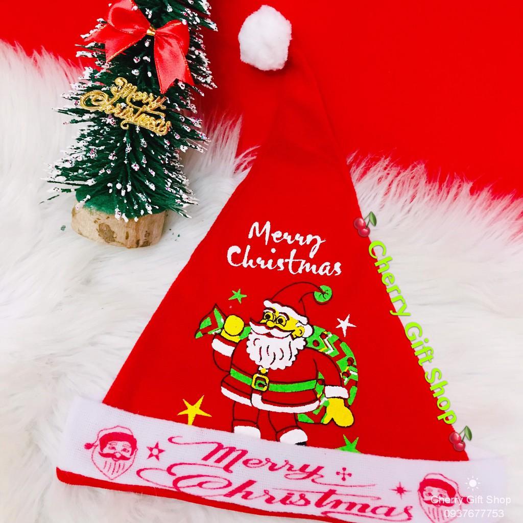 Nón Noel Giáng Sinh Cho Trẻ Nón Noel Vải Nhung - Ảnh Shop Chụp