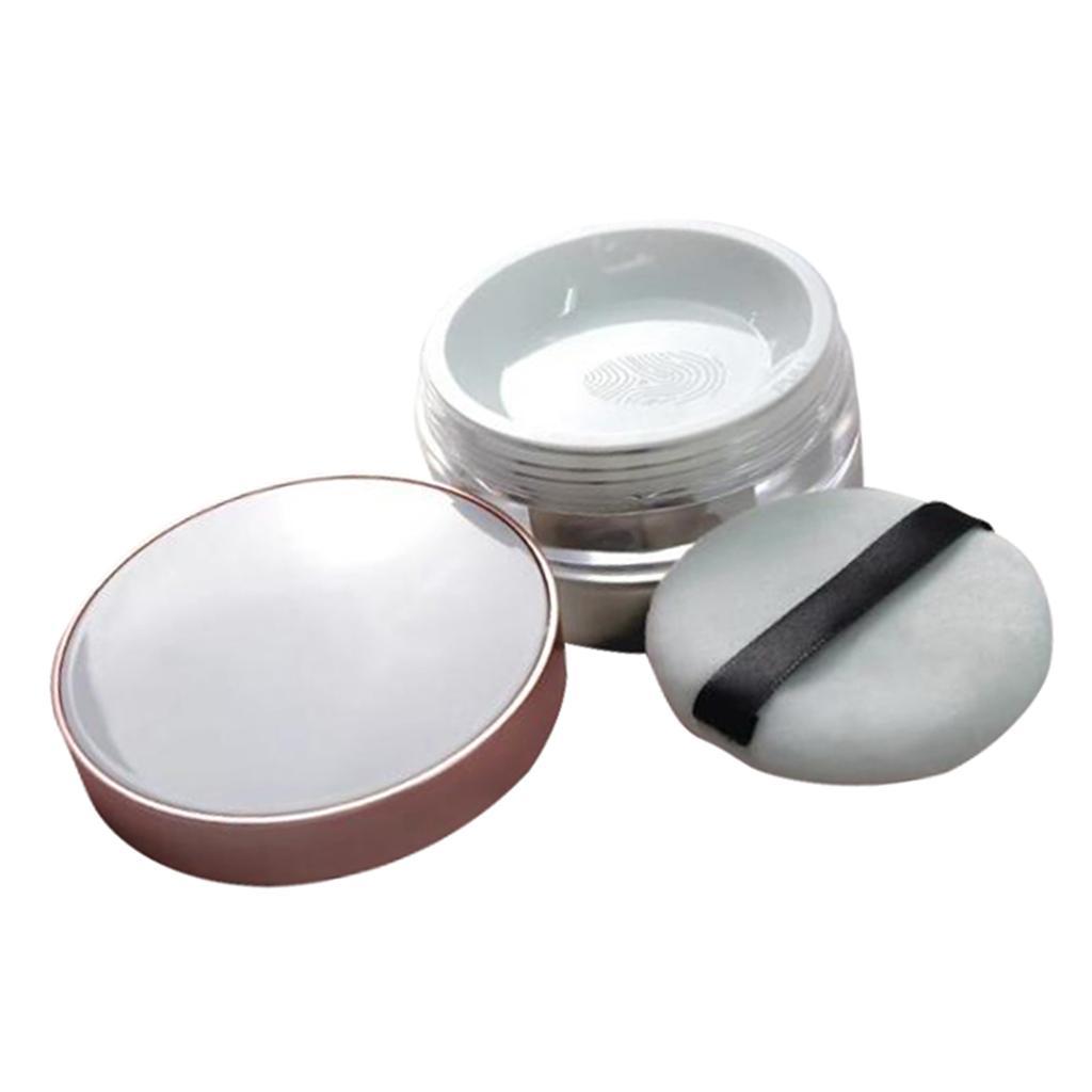 Plastic Travel Makeup Face Powder Case Round Cosmetic Blush Container Holder Box