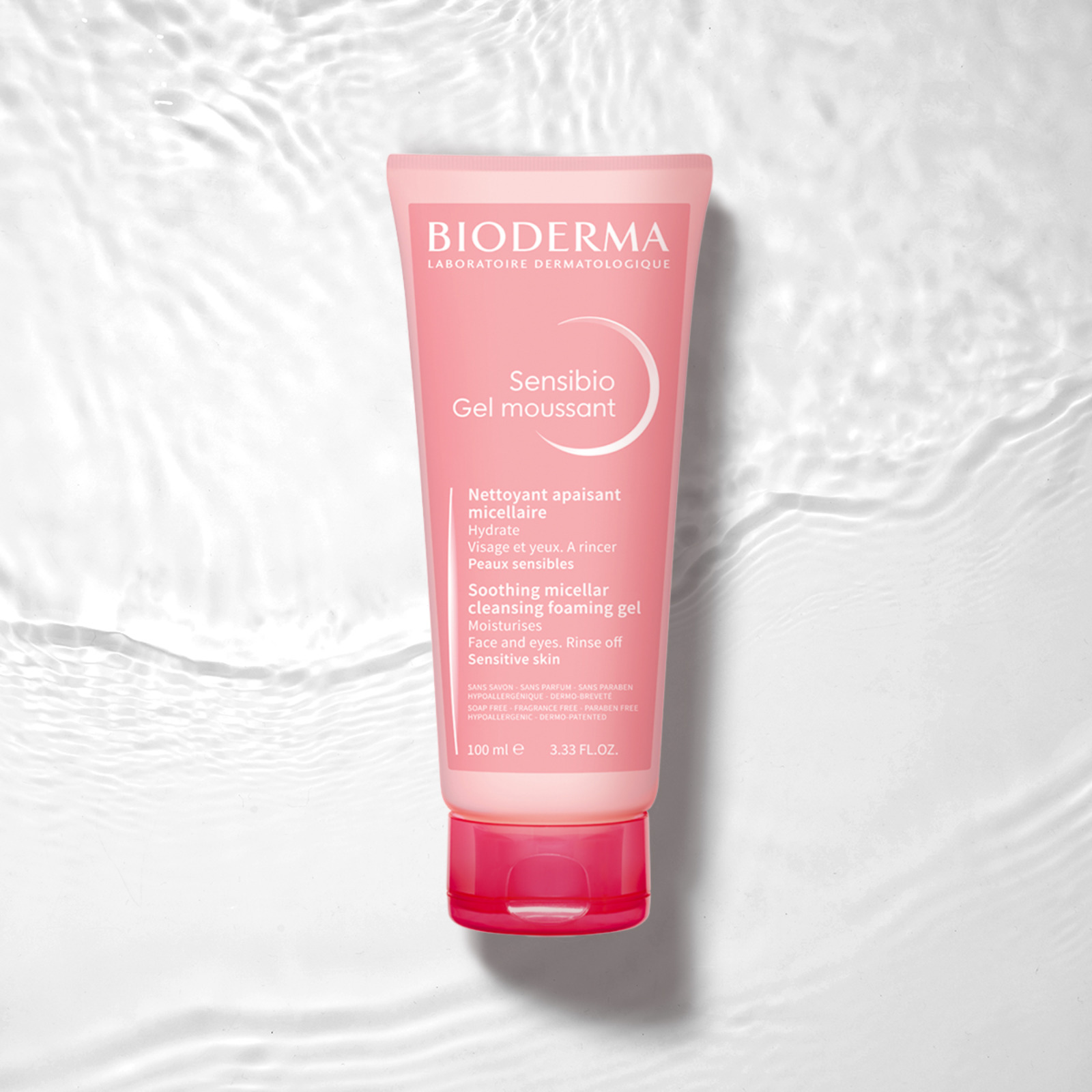 Gel Rửa Mặt  Dành Cho Da Nhạy Cảm BIODERMA Sensibio Gel Moussant 100ml + Tặng Móc Khóa