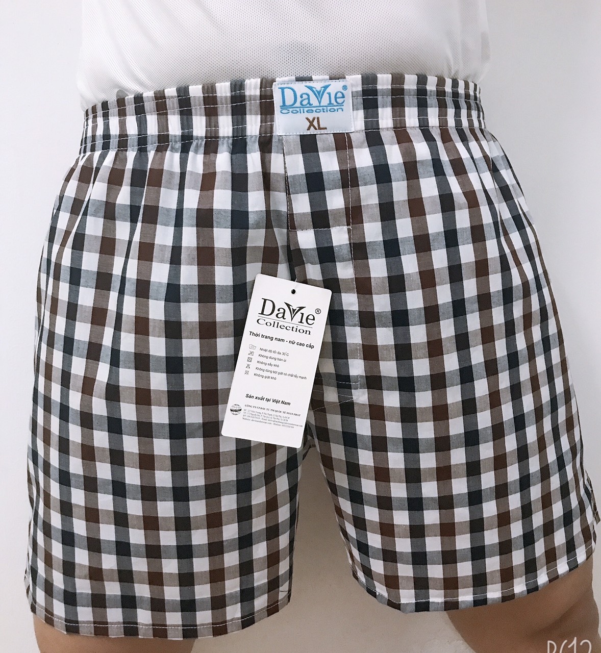 Combo 10 quần short mặc nhà nam Davie DVS01 vải kate 100% cotton màu ngẫu nhiên