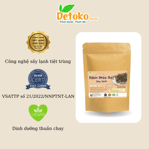 Nấm mèo sợi sấy lạnh - mộc nhĩ sợi Detoko Food chống oxy hóa, bảo vệ tim mạch