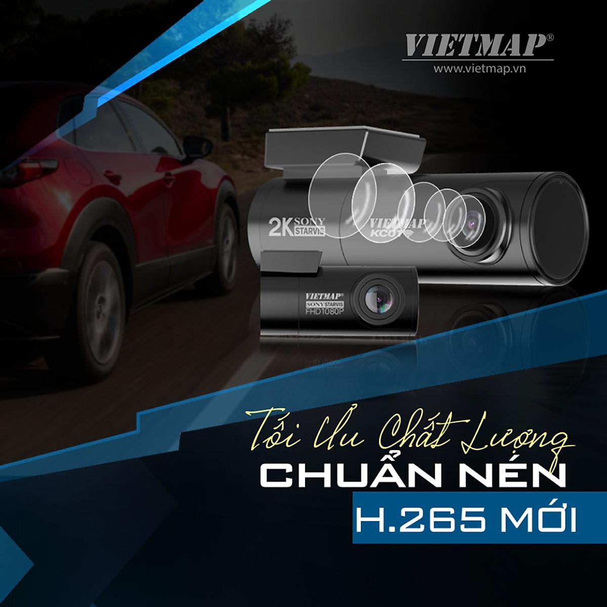 Camera Hành Trình Ô Tô Ghi Hình Trước & Sau Tích Hợp Thẻ Nhớ 32GB VIETMAP KC01 - Hàng Chính Hãng