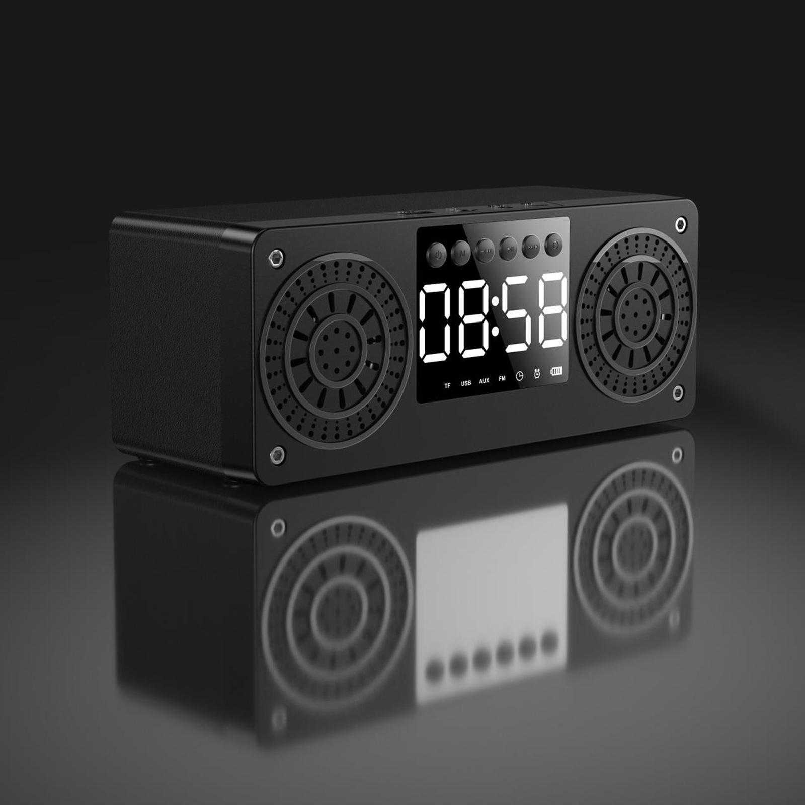 Bluetooth Portable Wooden Soundbar Audio Player for Home Office Computer black