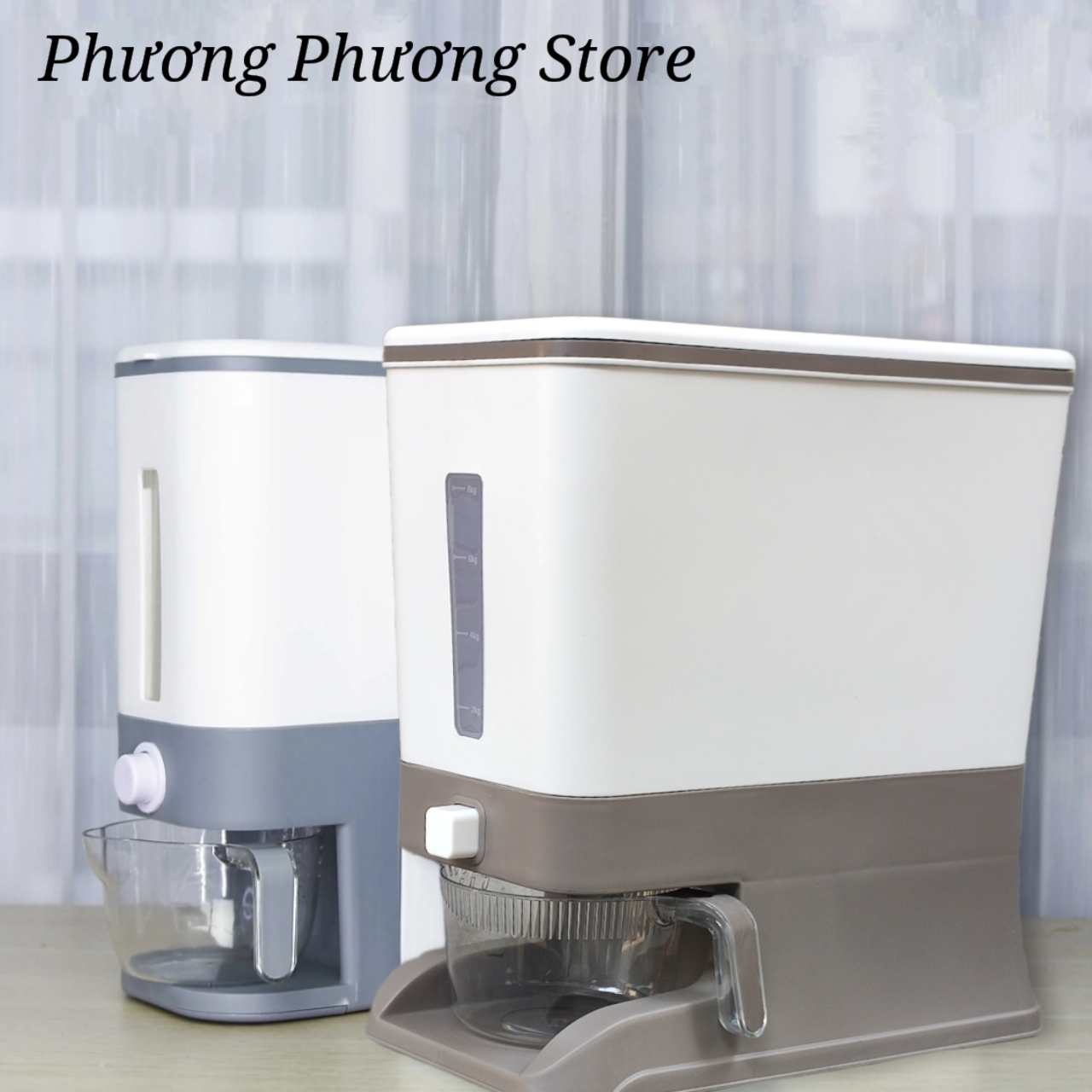 Thùng đựng gạo 10kg thông minh Xuất Nhật Care M6868 - thùng đựng ngũ cốc, chống côn trùng, ẩm mốc ( tặng vỉ dán tường to )