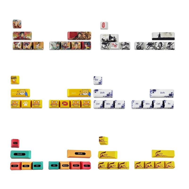 10 PCS CMYK Dye Sub PBT Keycaps Win Màu Sublimation R1 Shift Bổ sung vị trí khóa lớn