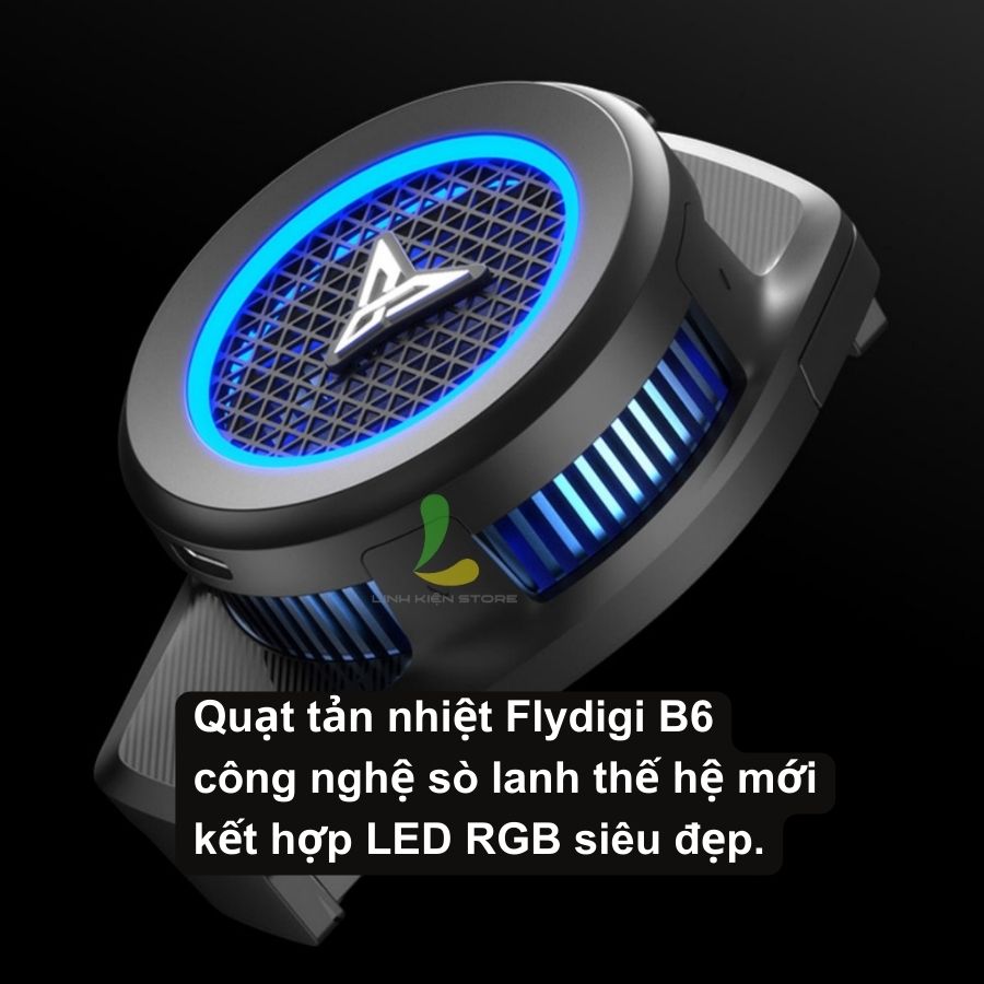 Quạt tản nhiệt điện thoại Flydigi B6 sò lạnh - Quạt gaming hạ nhiệt công suất 20W có led RGB chỉnh nhiệt độ thông minh - Hàng nhập khẩu