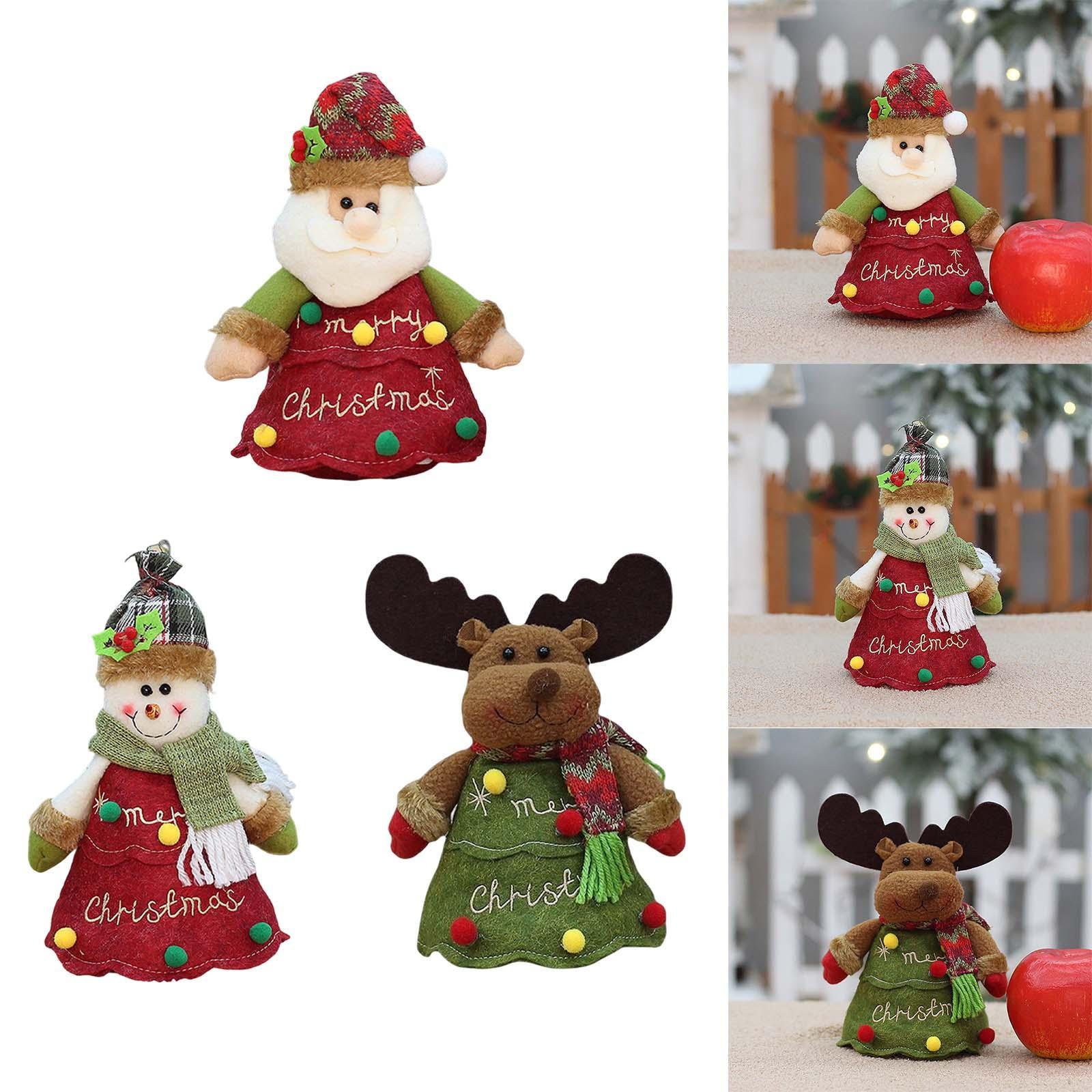 2x Cute Fabric Gift Bags Accessory Christmas Tree Decorations for Table Tree