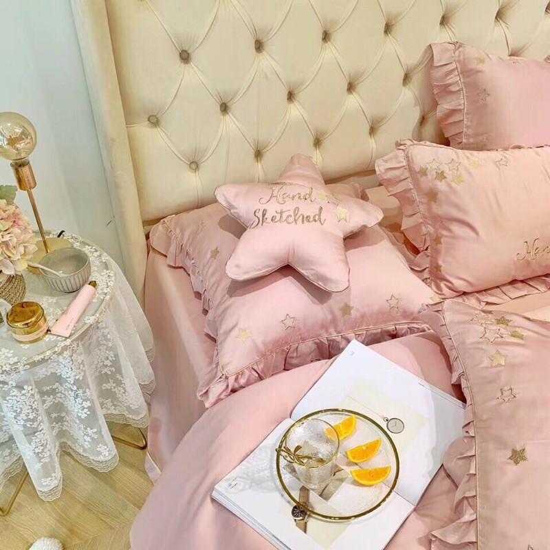 Bộ lụa thêu hoạ tiết ngôi sao 7 món
