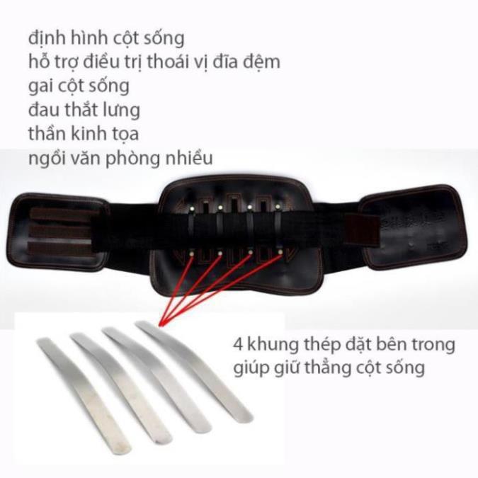 Đai Lưng Cột Sống, Thoát Vị Đĩa Đệm, Đau Lưng Ngồi Nhiều Chống Gù, 3 Lớp Dày Bằng Da Cao Cấp Nhật Bản