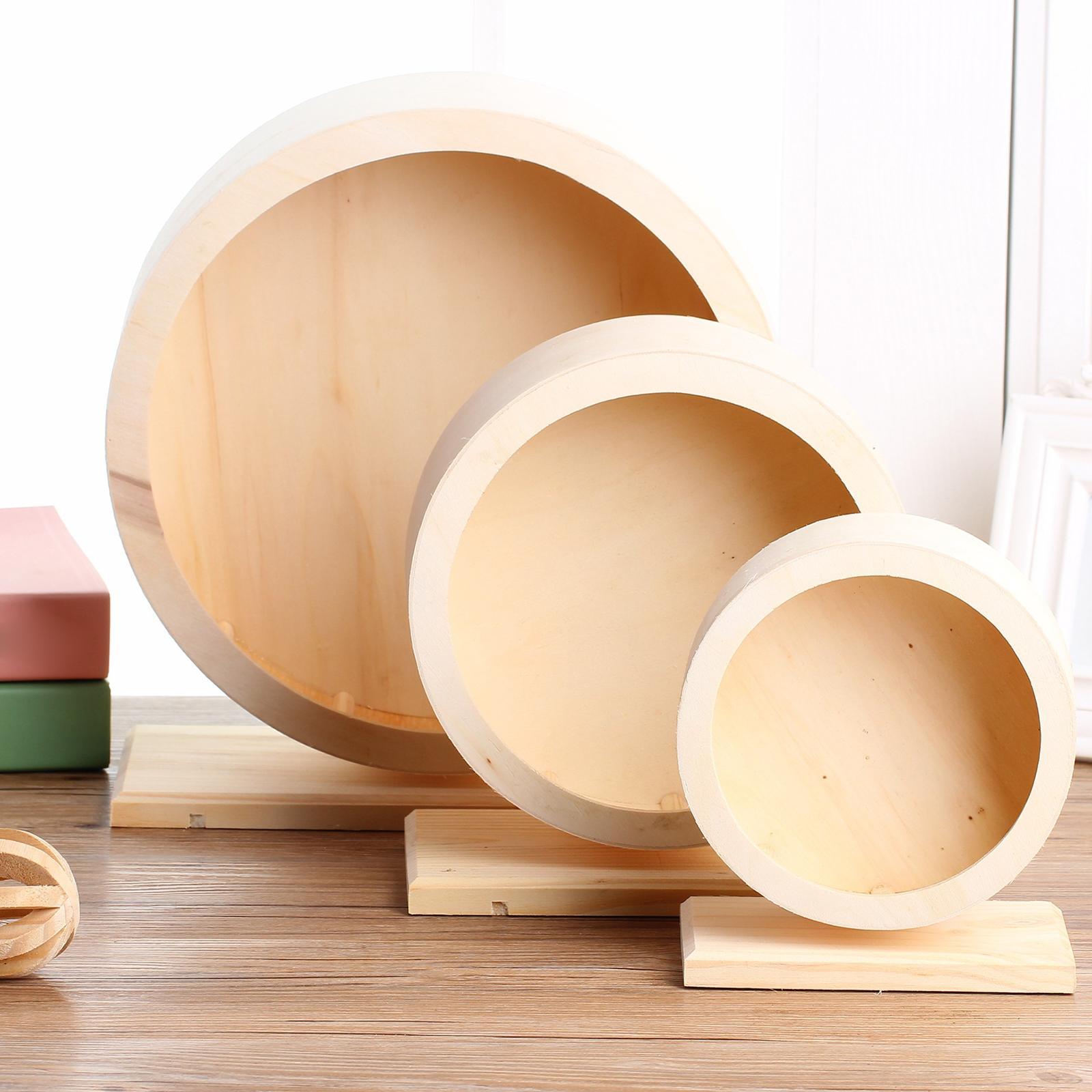 Round Wooden Quiet Hamster Running Exercise Wheel Mouse Rat Small Pet