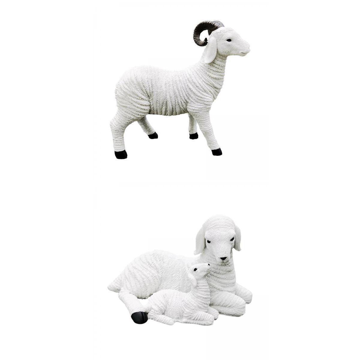 3  Rustic  Resin  Figurine Lamb  Statues Housewarming