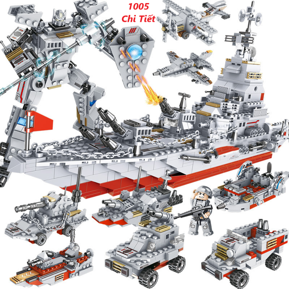 [1005 CHI TIẾT] -HÀNG CHUẨN BỘ ĐỒ CHƠI XẾP HÌNH Lắp Ráp CHIẾN HẠM, OTO, ROBOT, Lắp ghép TÀU CHIẾN