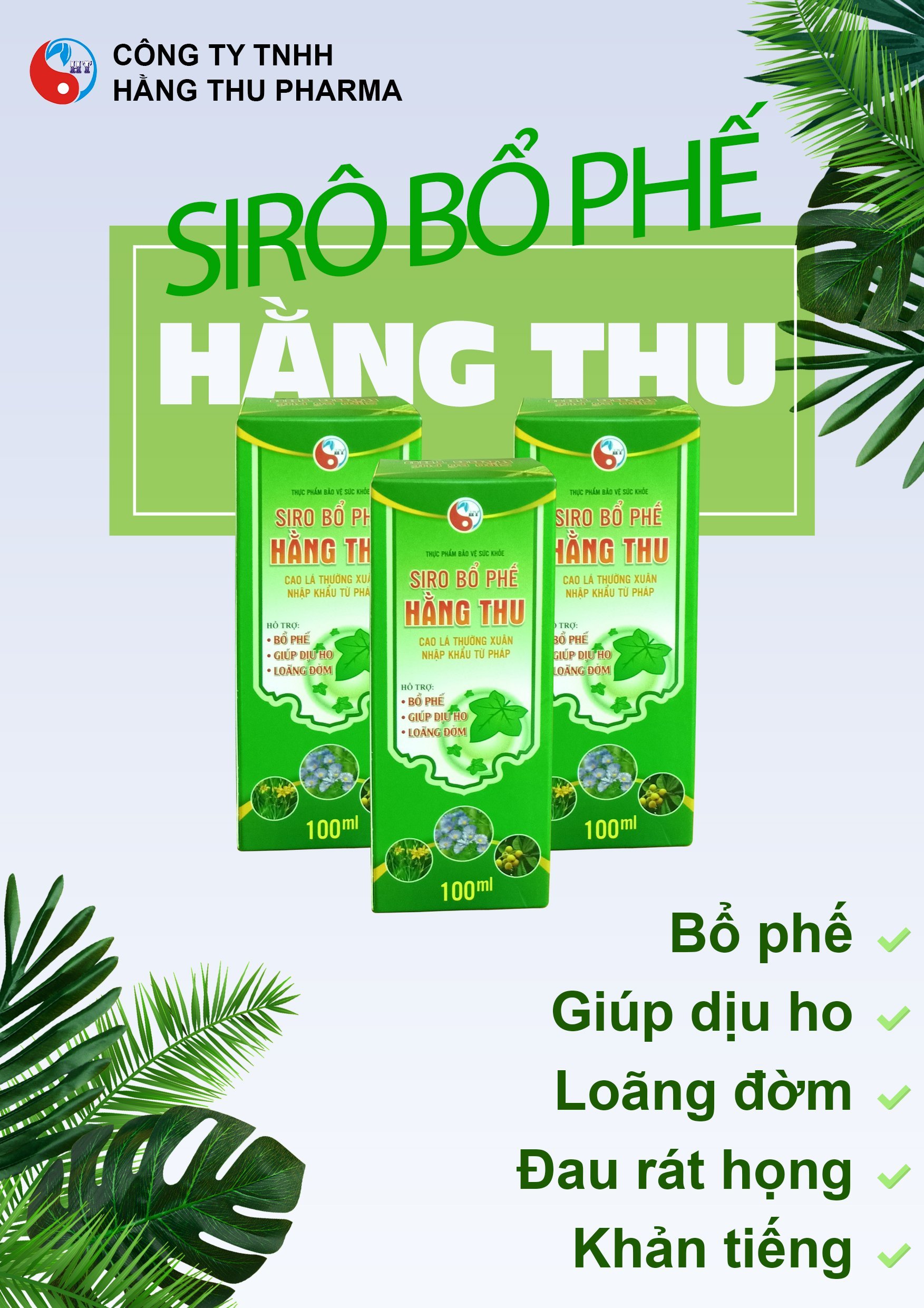 Siro Bổ Phế HT giúp hỗ trợ bổ phế. Hỗ trợ giảm ho, hỗ trợ giảm đờm, giảm đau rát họng, công dụng tiêu đờm, bổ phổi