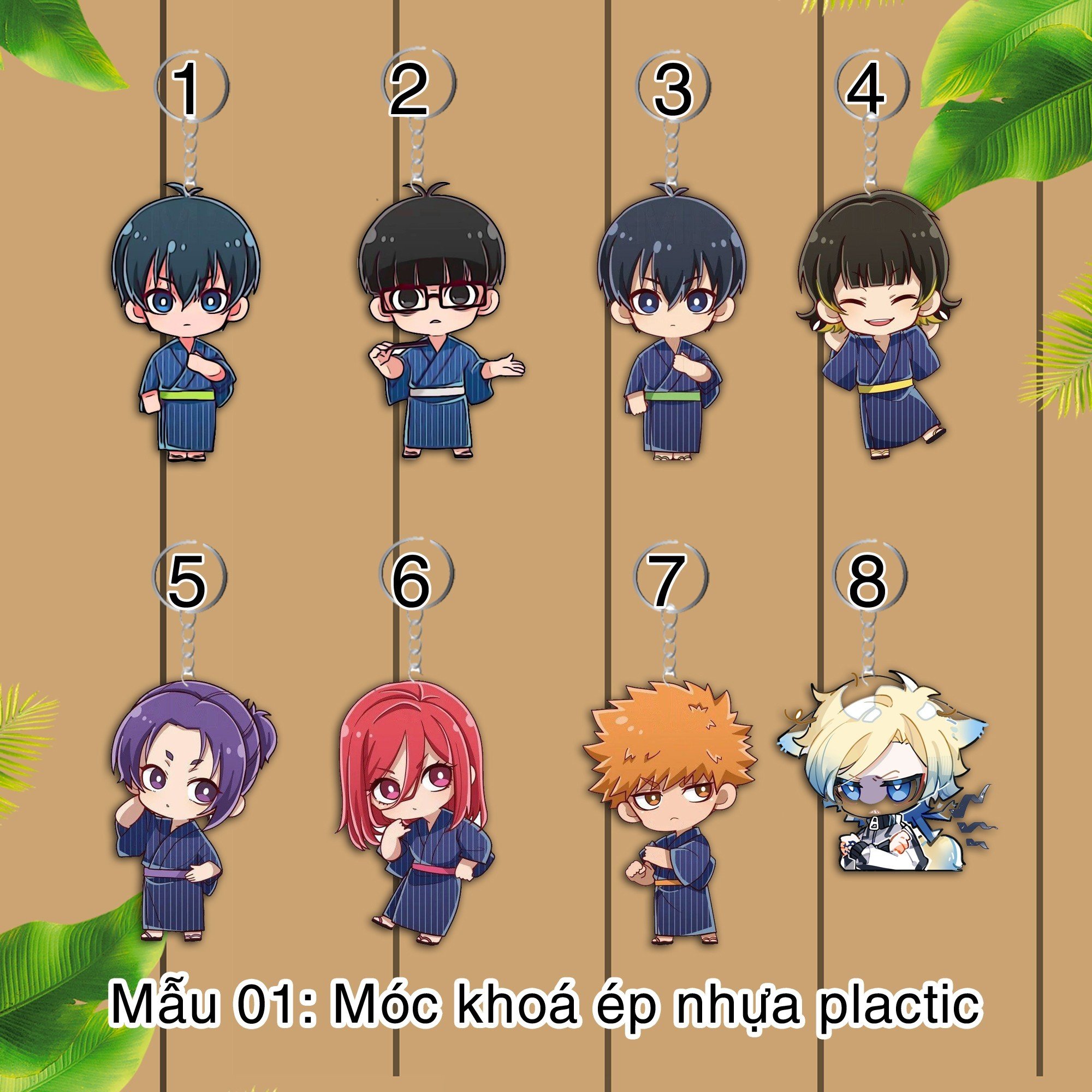 Móc khoá Blue Lock Michael 8 cái cắt tỉa khác nhau/ móc khoá treo anime blue lock isagi yoichi bachira meguru