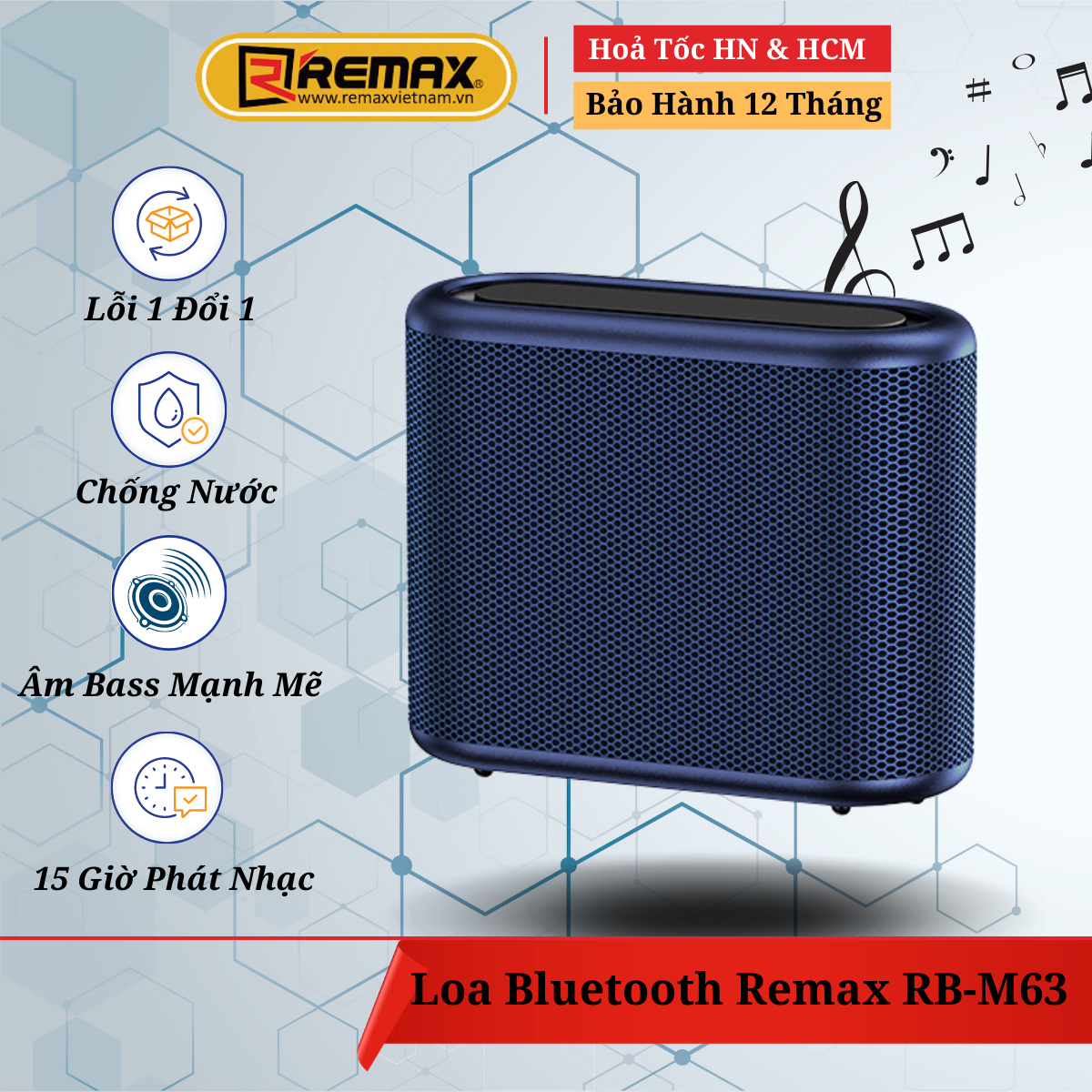 Loa Bluetooth Remax RB-M66 Âm Bass chắc khoẻ , Chống nước tối đa , Led GRB độc đáo - Hàng Chính Hãng Remax  Bảo Hành 12 Tháng Lỗi 1 Đổi 1