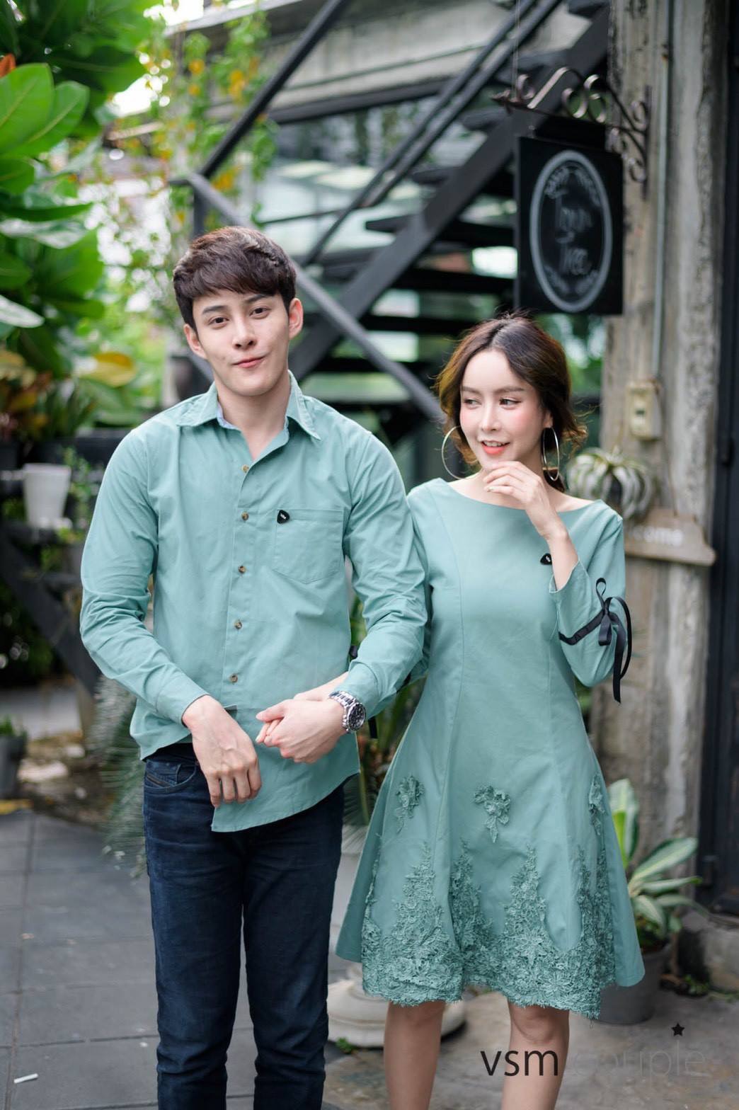 Set đồ đôi áo váy cặp CoupleTina cao cấp  - Xanh Cyan Thời Thượng - Sang trọng Đi tiệc - Mẫu đặc biệt - M