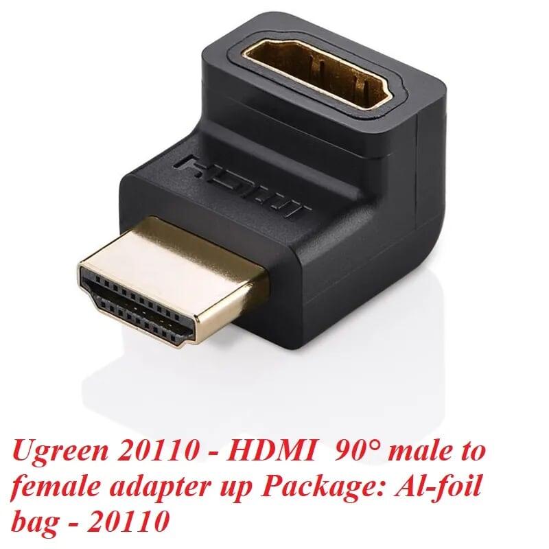 Ugreen UG20110HD112TK Màu Đen Đầu nối dài HDMI gập 90 độ - HÀNG CHÍNH HÃNG