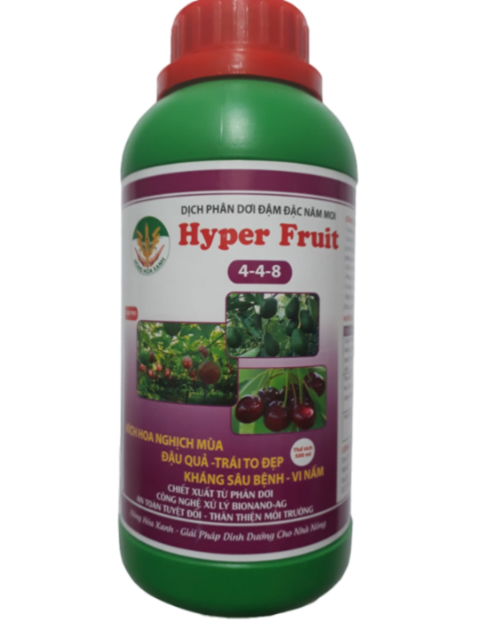 Dung dịch Phân Dơi Hyper Fruit giúp Kích Hoa Nghịch Mùa - Quả To Đẹp - Kháng sâu bệnh Chai 500ml