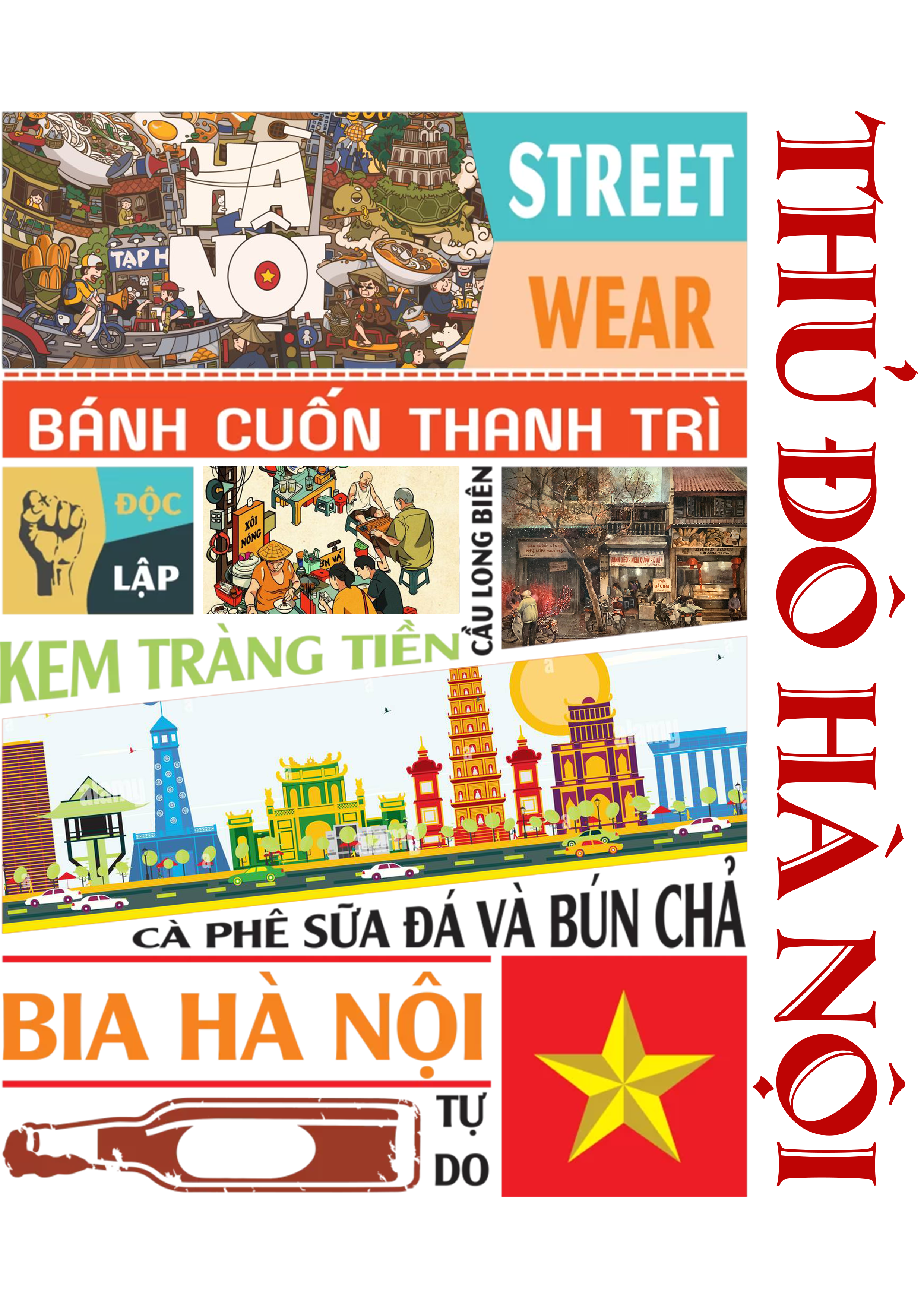 Túi Xách Canvas Sức Chứa Lớn - IN HÌNH THỦ ĐÔ HÀ NỘI - Thời Trang Tổi Giản Trong Bộ Sưu Tập Các Tỉnh Thành Việt Nam