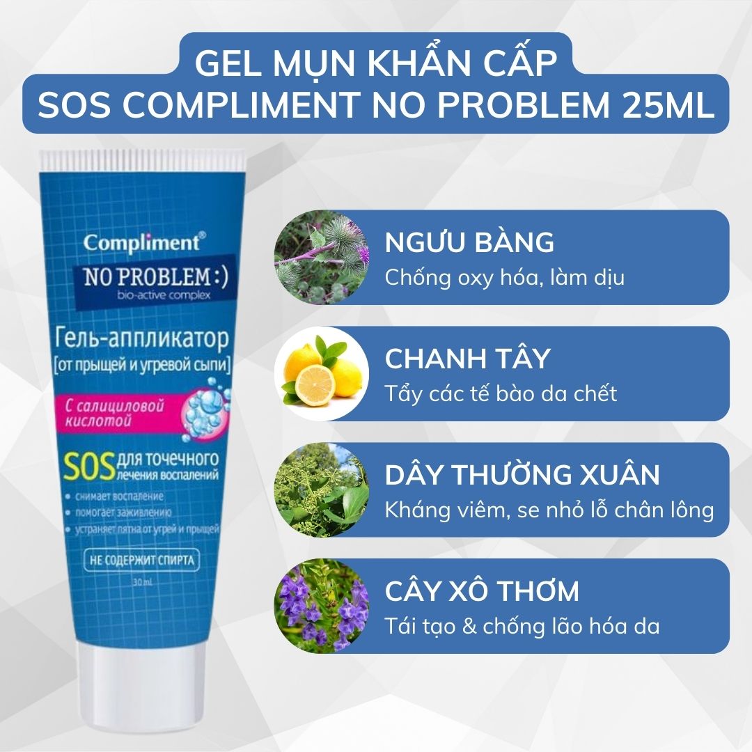 Gel Mụn Khẩn Cấp SOS Compliment No Problem 25ml