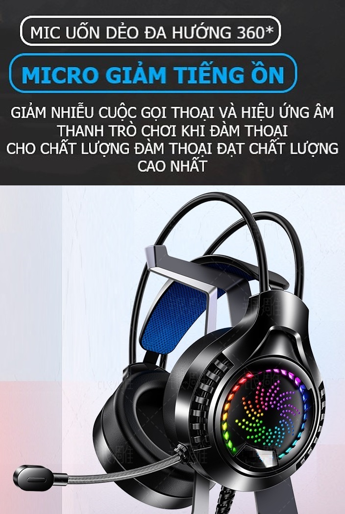 Tai nghe chụp tai máy tính Bluetoshita GAMING có đèn LED đổi màu, mic đàm thoại, headphone chơi game trên laptop, pc BJG90 - Hàng Chính Hãng