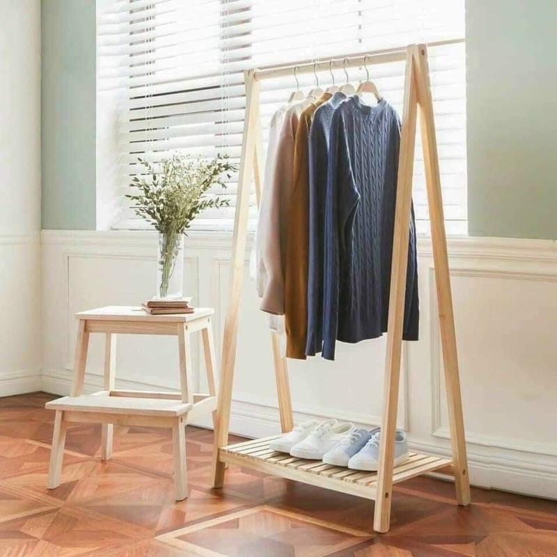 KỆ GỖ CHỮ A- KỆ TREO ÁO QUẦN BẰNG GỖ ĐẸP- ĐƠN GIẢN