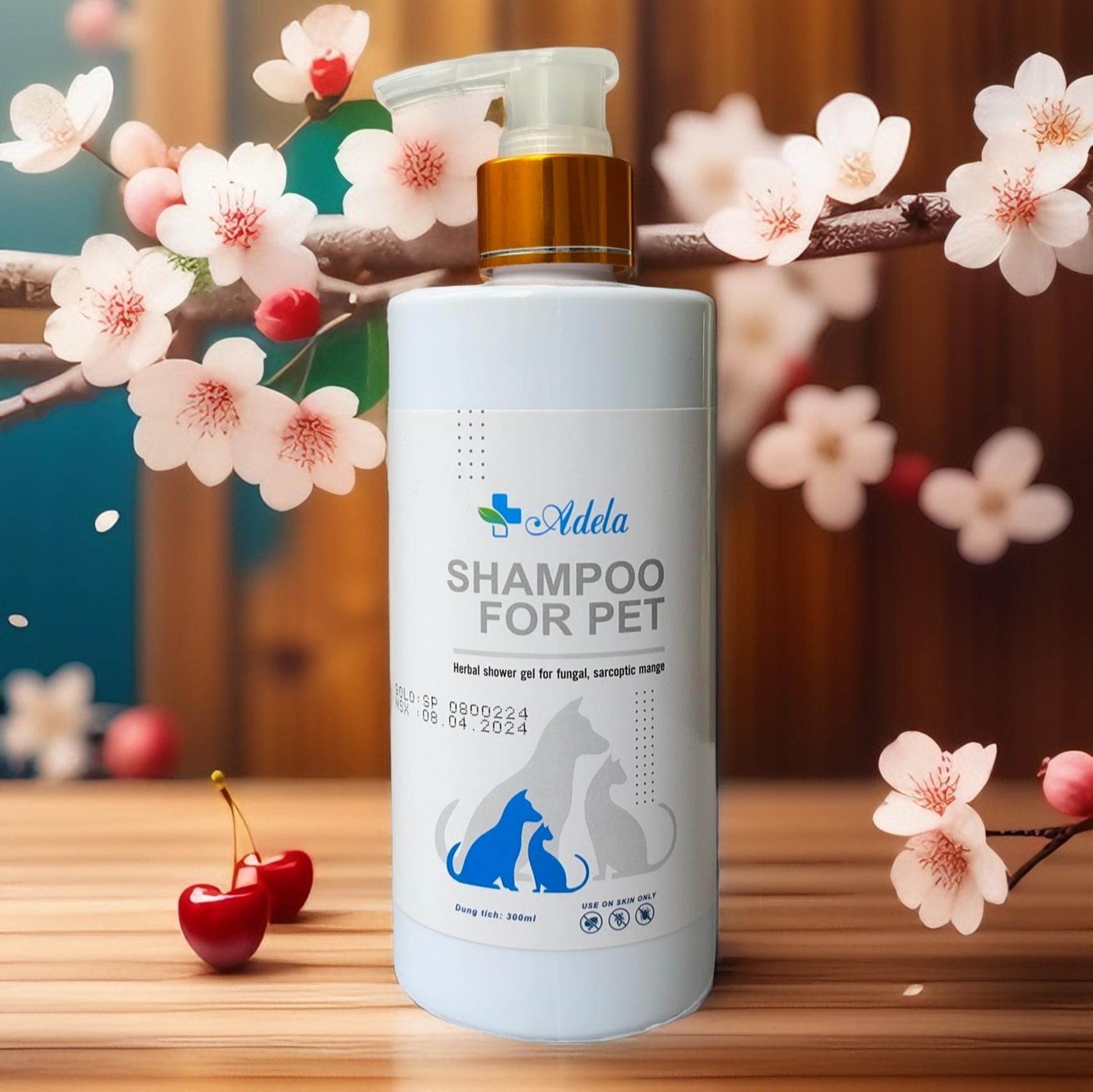 Sữa tắm Shampoo For Pet 300ml đặc trị nấm, viêm da cho chó mèo (mẫu mới 2024)