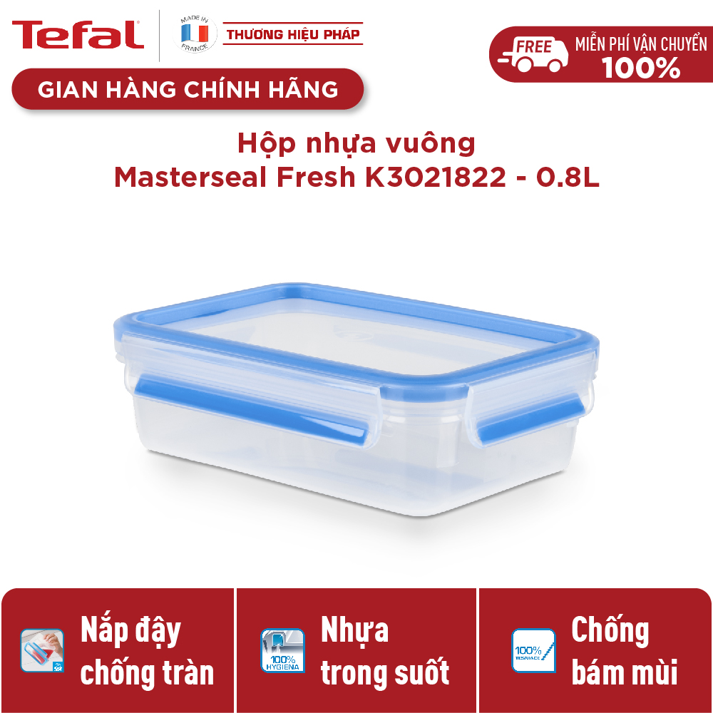 Hộp bảo quản thực phẩm nhựa Tefal Masterseal Fresh 800ml - Hàng chính hãng