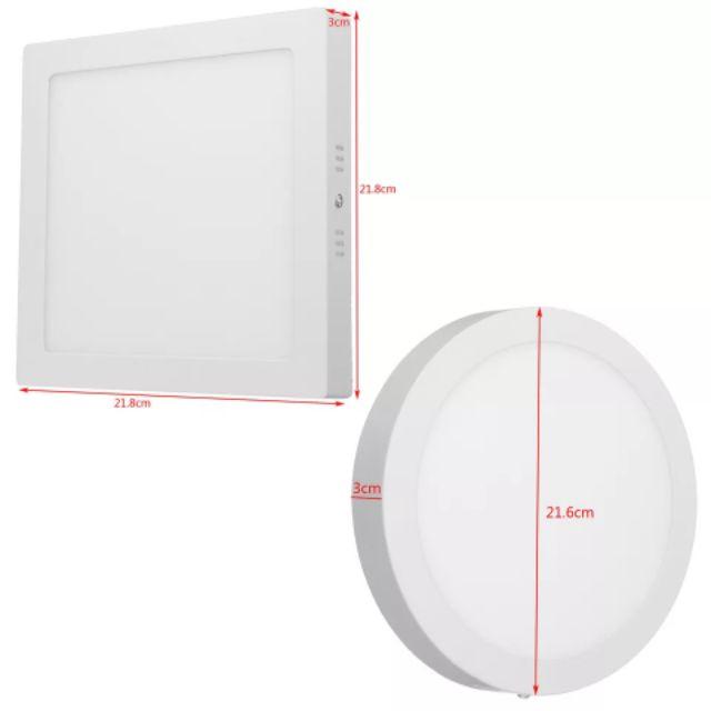 Đèn ốp nổi vuông 18w, Đèn ốp nổi tròn 18w, đèn ốp nổi cỡ 220mm