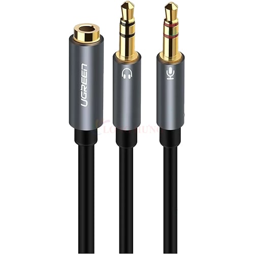 Cáp chuyển AV 3.5mm sang 2 đầu mic và tai nghe Ugreen Audio Cable Aluminum Case 20cm AV140 - Hàng chính hãng