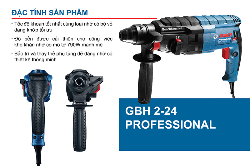 Máy khoan bê tông Bosch GBH 2-24 RE 790W