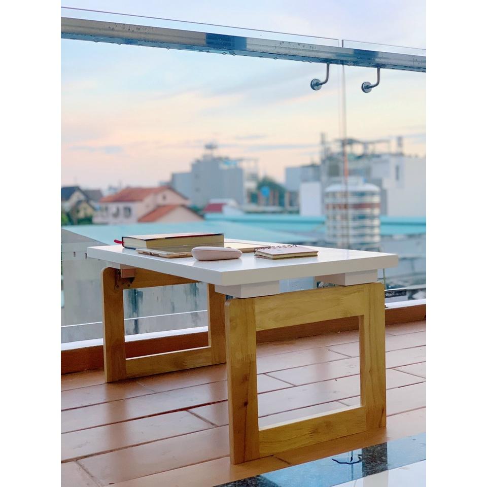 Bàn Trà Sofa Kiểu Dáng Nhật Bản Màu Gỗ Phối Trắng Độc Đáo