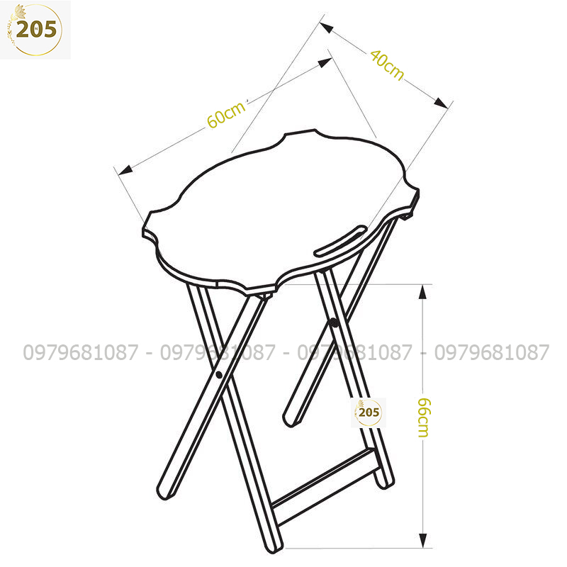 Bàn  gấp gỗ TC205 - 60x40x66 cm