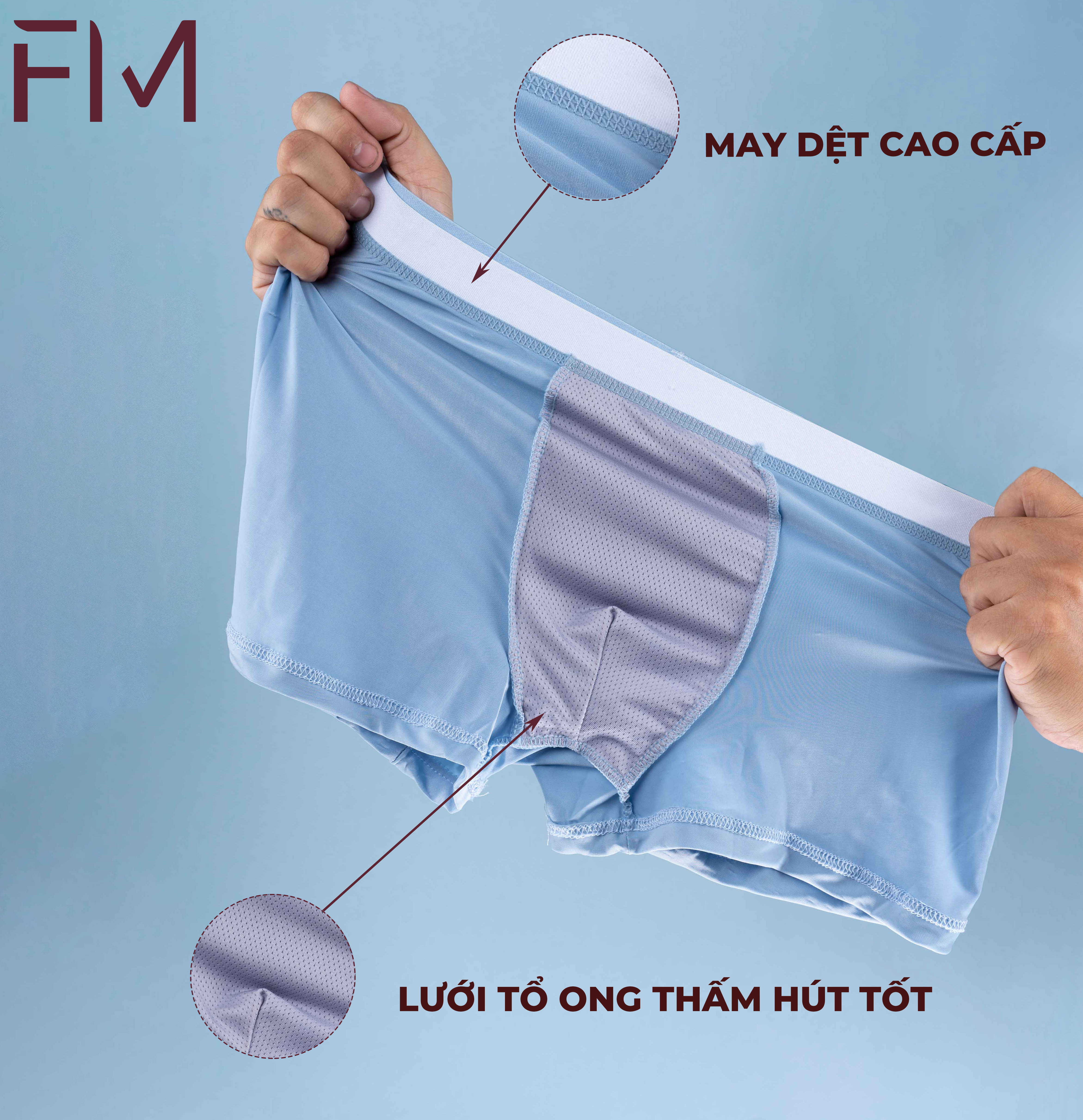 Combo 3 quần lót boxer trơn, chất thun mềm mịn thấm hút mồ hôi tốt, co giãn tốt,  - FORMEN SHOP - FMQS018